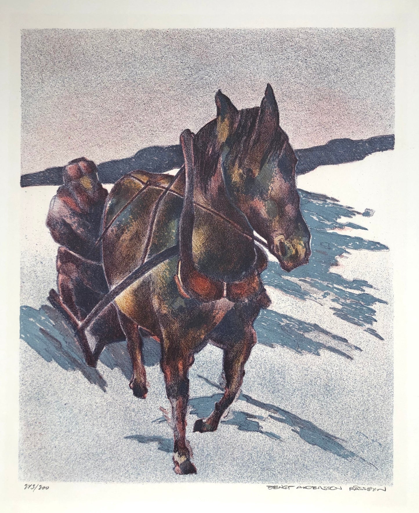 'Häst och släde' Bengt Andersson Råssbyn