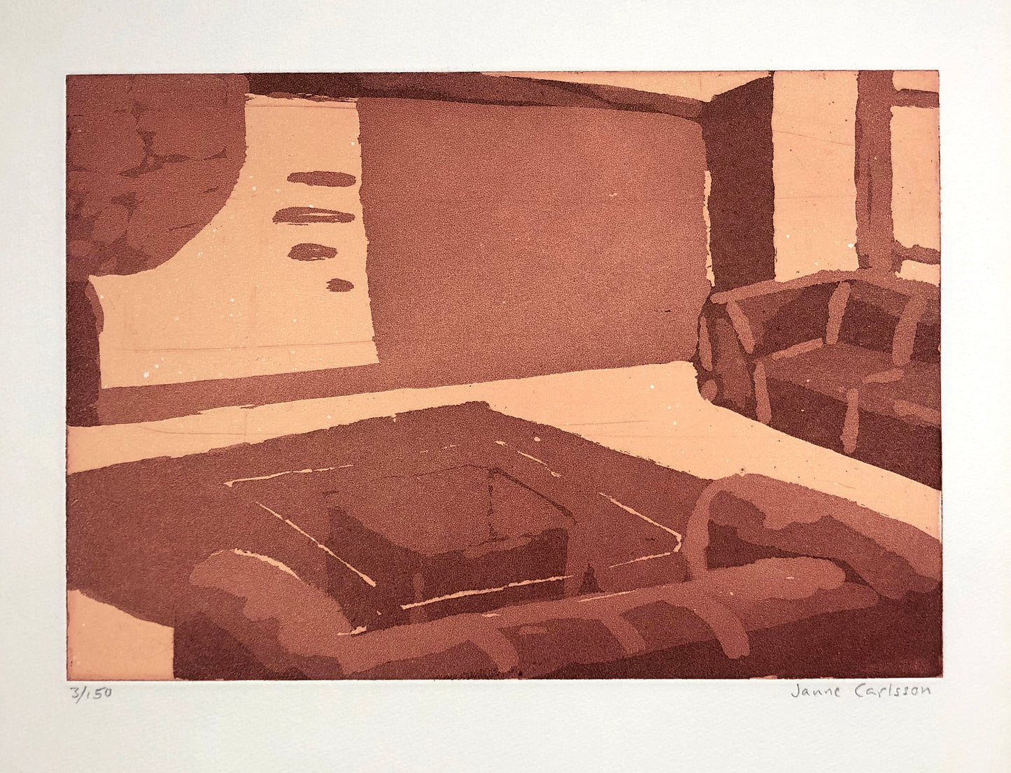 "Soffa med glasbord" Jan Carlsson