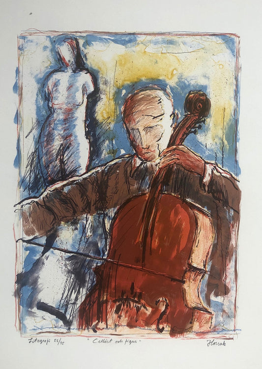'Cellist och figur' Allan Horsak