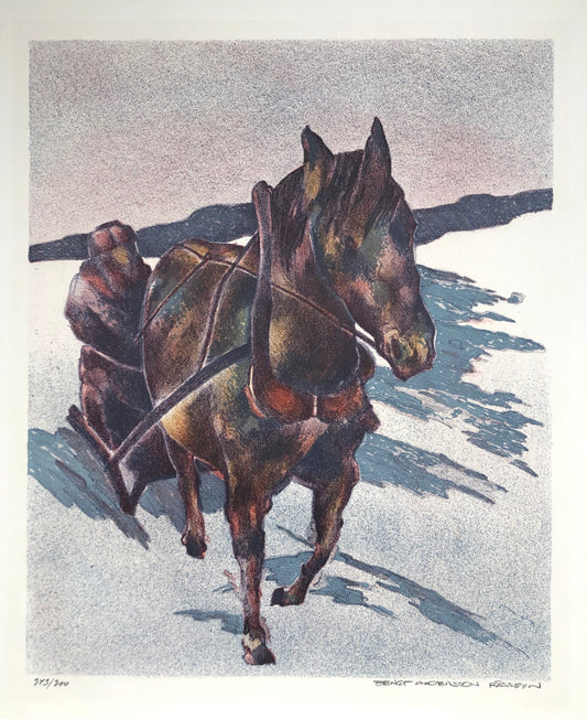 'Häst och släde' Bengt Andersson Råssbyn