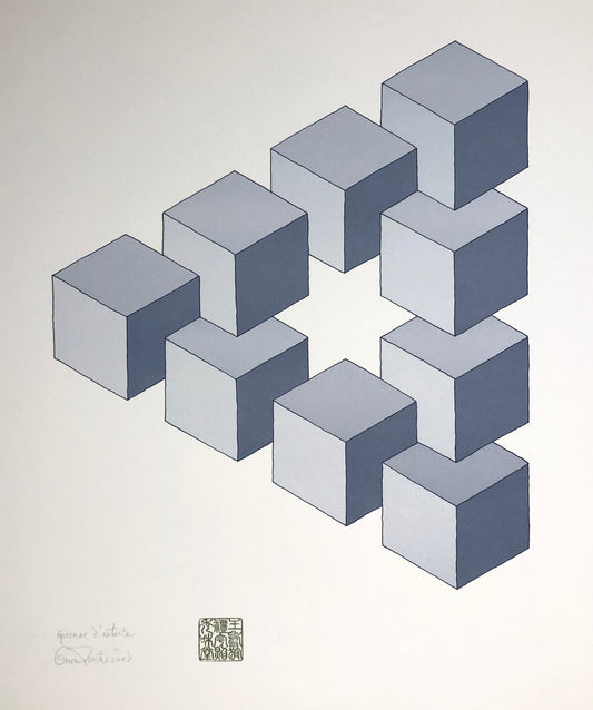 'Kubtriangel grå' Oscar Reutersvärd