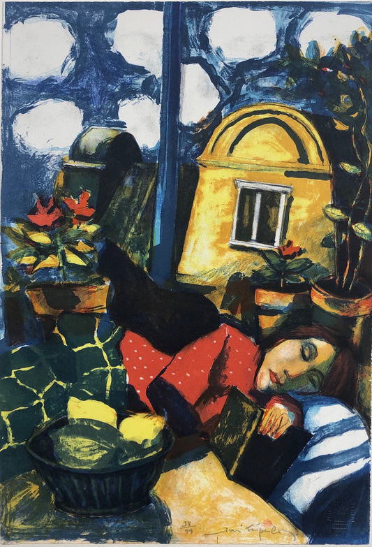 "Läsande kvinna" Jussi Taipaleenmäki